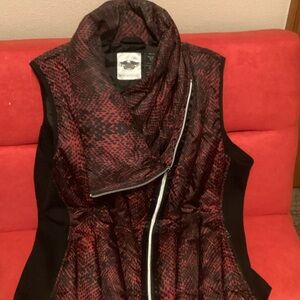 Harley-Davidson Red and Black Patterned Vest